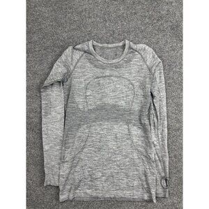 Lululemon Shirt Womens 8 Gray Swiftly Tech Long Sleeve Thumbholes Top Athletic